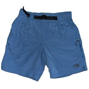 The North Face Shorts Mens S Blue Class V Belted Trunks 8" Liner Pull On Logo'd